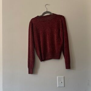 Mango Burgundy Crew Neck Sweater